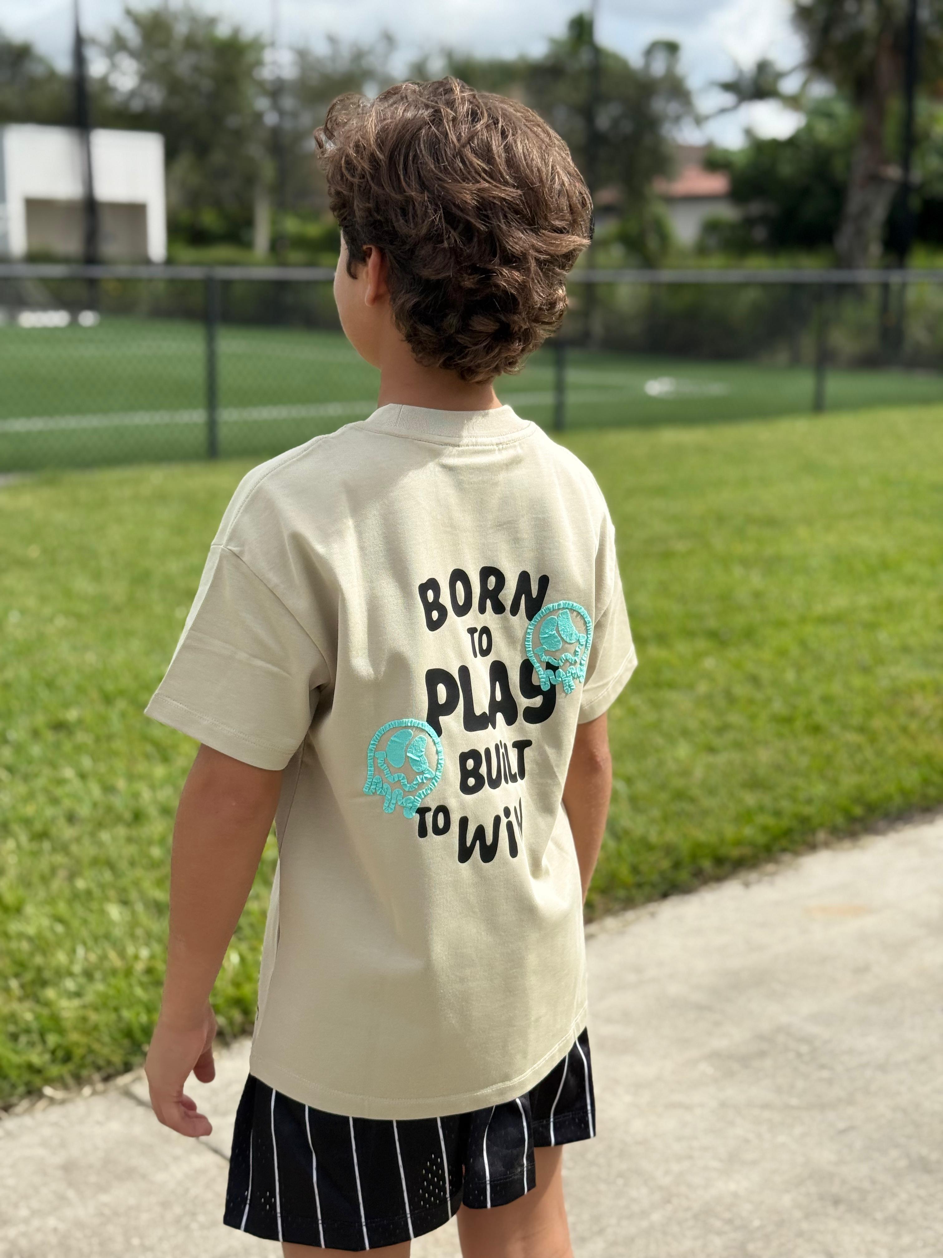 Born to Play │ Beige Oversized T-Shirt